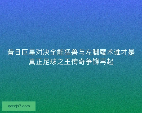 昔日巨星对决全能猛兽与左脚魔术谁才是真正足球之王传奇争锋再起